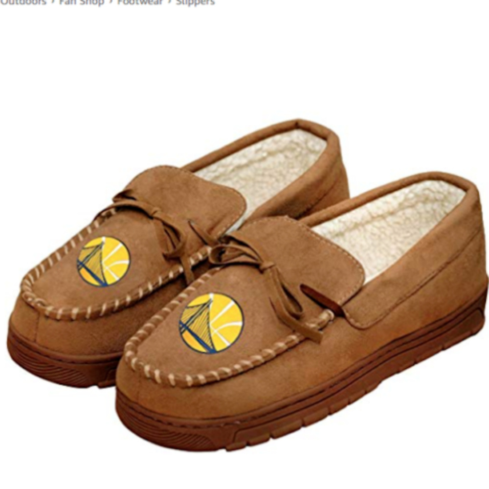 NBA Golden State Warriors Moccasin Slipper Tan